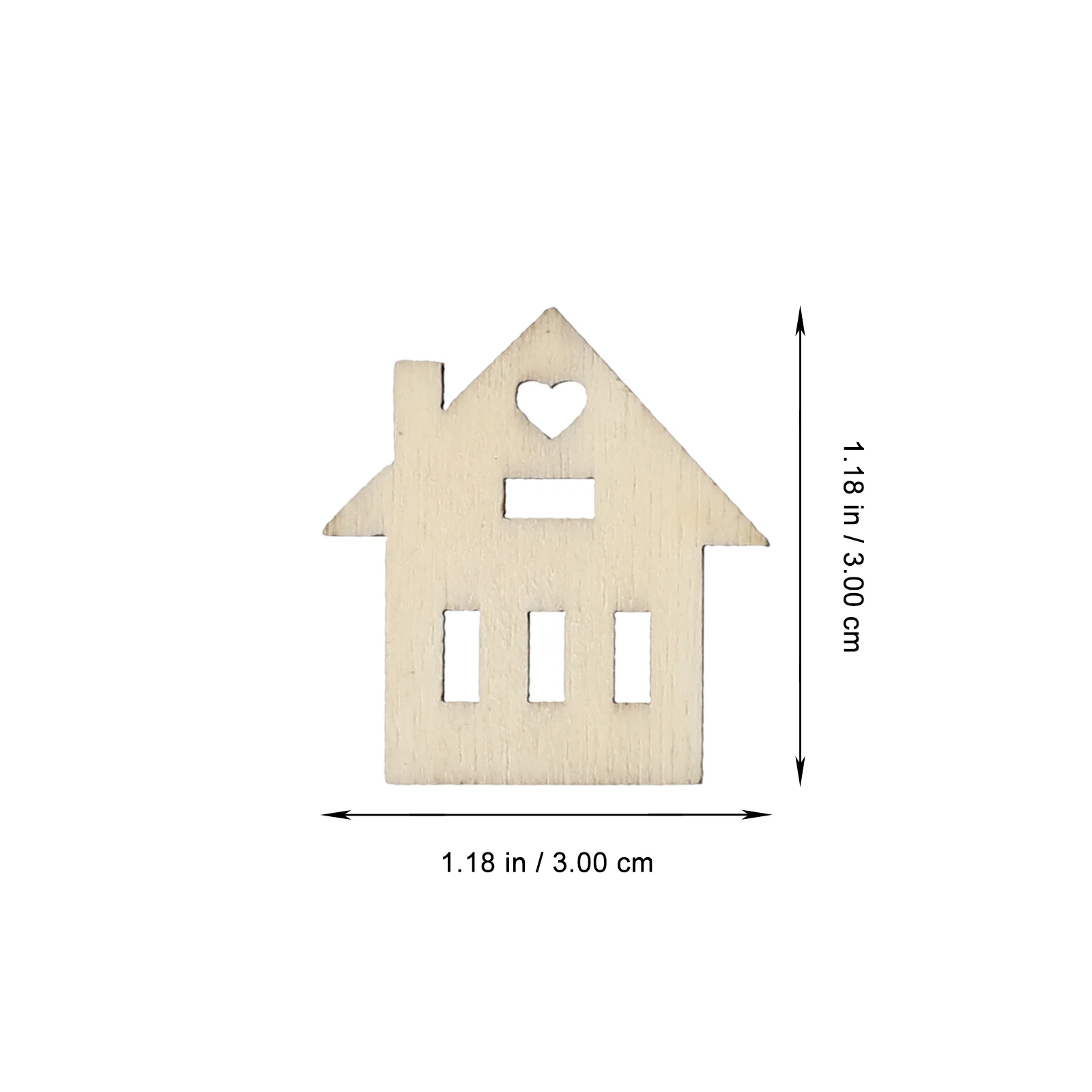 

100Pcs House Wood Graffiti Chips Safe DIY Wooden Slices for Kids Hand Painted Crafts and Creative Decoration Supplies