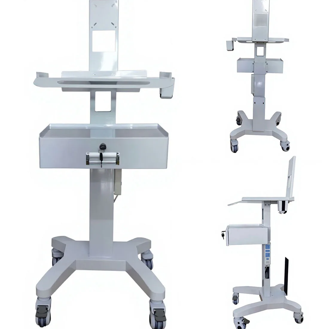 Dentals Scan Cart Clinic Oral Cosmetic Instrument Notebook Mouth Scan Cart Mobile Computer Desk with Drawer