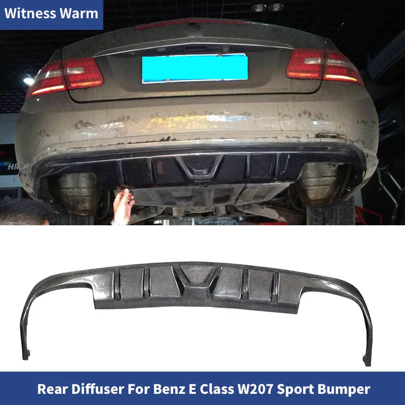 Carbon Fiber Rear Bumper Spoiler Lip Car Rear Bumper Diffuser for Mercedes-benz Coupe W207 C207 A207 E200 E260 E350 Sport Bumper