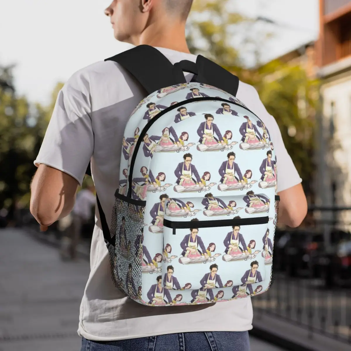 

The Way Of The Househusband Tatsu Miku And Gin Half Body Backpack Daypack Boys Girls BookBag School Bag Shoulder Bags for Unisex