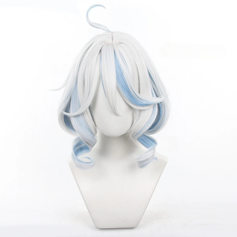 Focalors Cosplay Double Detachable Short Hair Synthetic Fiber Wig Genshin Impact Frelina Cosplay Wig