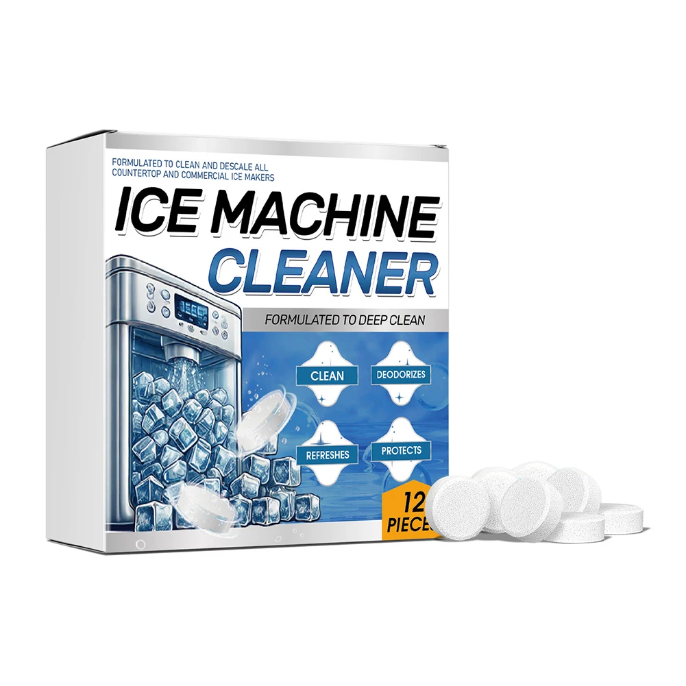 صانع منظف آلة الثلج Descaler سهل الاستخدام، مزيل مقياس آمن من النيكل، أقراص تنظيف صانع الثلج لآلة الثلج