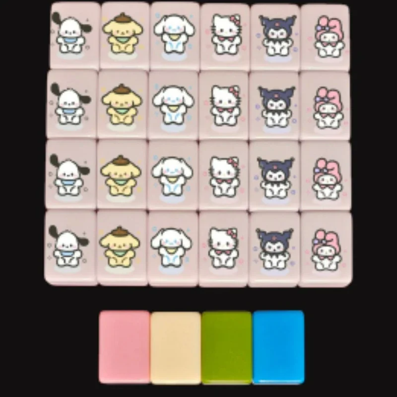 

24mm Mini 48+1 Tiles Seaside Escape New Mahjong Gioco Tiktok Popular Game Kitty Dinosaur Play Party Battle Fun Toy Gifts