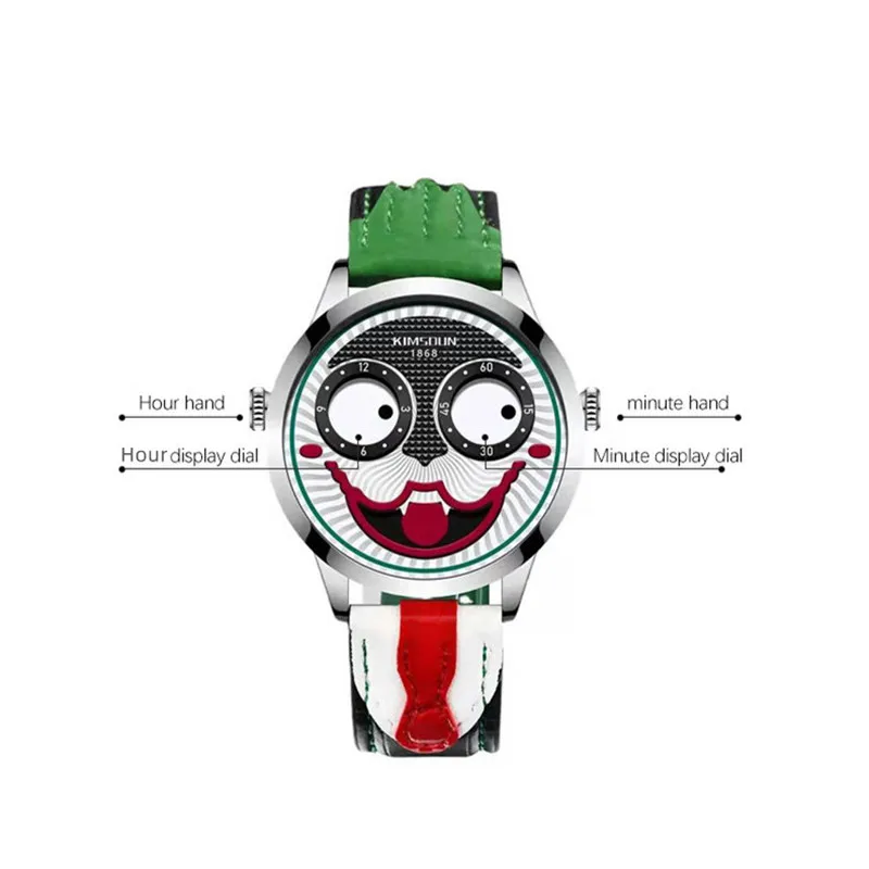 Kimsdun Limited Edition Unique Designe Joker Watch For Men Waterproof Business Personality Clown Male Wrist Watches Reloj Hombre