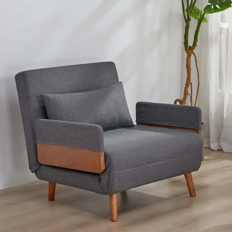 سرير أريكة حديث للنوم بمقعدين، قماش مسامي، تحويل سريع في 10 ثوانٍ، مسند ظهر قابل للتعديل بثلاثة مستويات، صامت #5