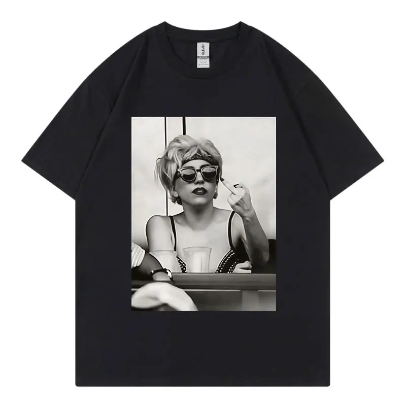 

Singer Lady Gaga Merch T Shirt Men Women Clothing Harajuku Pop Music Short Sleeve T-shirt High Quality Cotton Oversized T-shirts