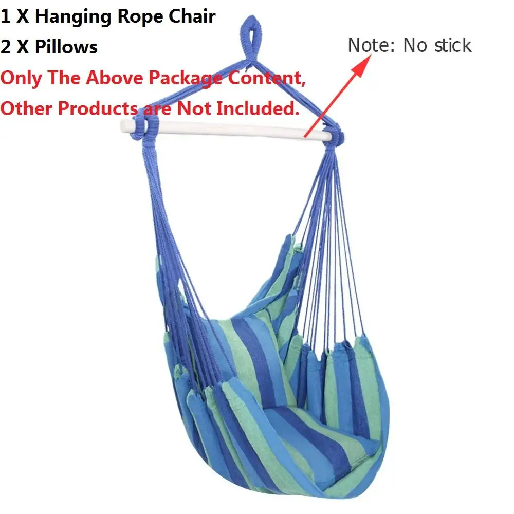 เปลญวนเปลญวนกลางแจ้งสวนกีฬา Home Travel Camping Swing ผ้าใบลายแขวนเตียงเปลญวนสีแดงและสีฟ้า