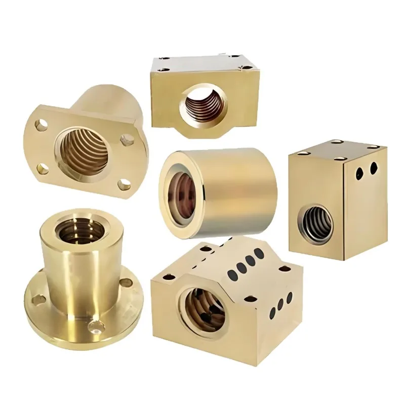 Factory Processed Milled Thread Brass Trapezoidal Ball Screws Full Copper Nuts Positive/Negative Threads Extended Bearings 70mm