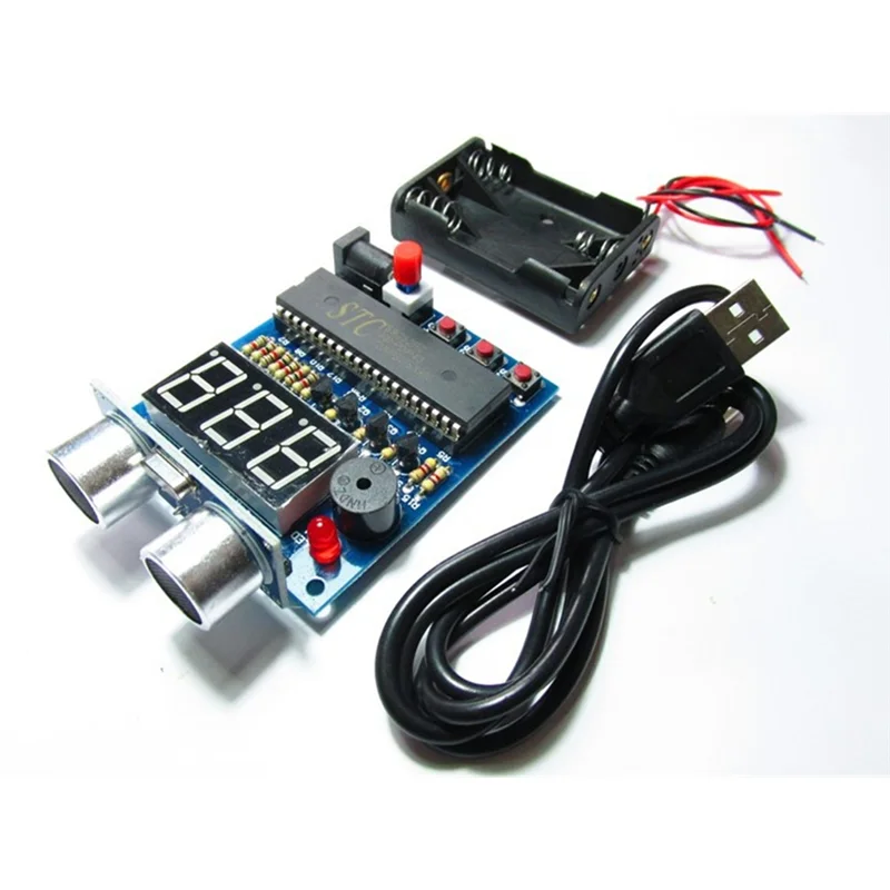 

B18B Single-Chip Microcomputer Ultrasonic Parking Sensor Alarm HC-SR04 Module 51 DIY Kit Distance Measuring Equipment