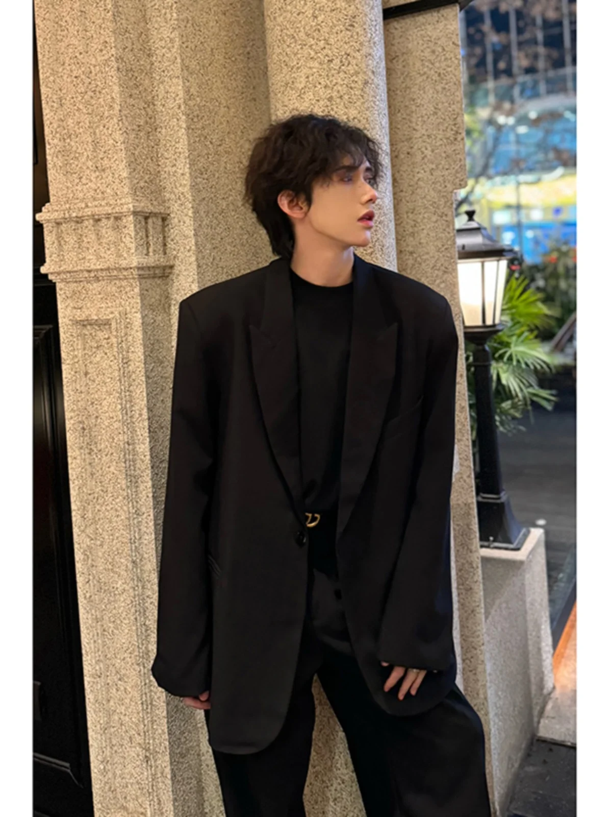 

Мужская куртка Bla Suit с подплечниками, модная весенняя верхняя одежда в английском стиле, из полиэфирного волокна, с длинными рукавами, свободного кроя