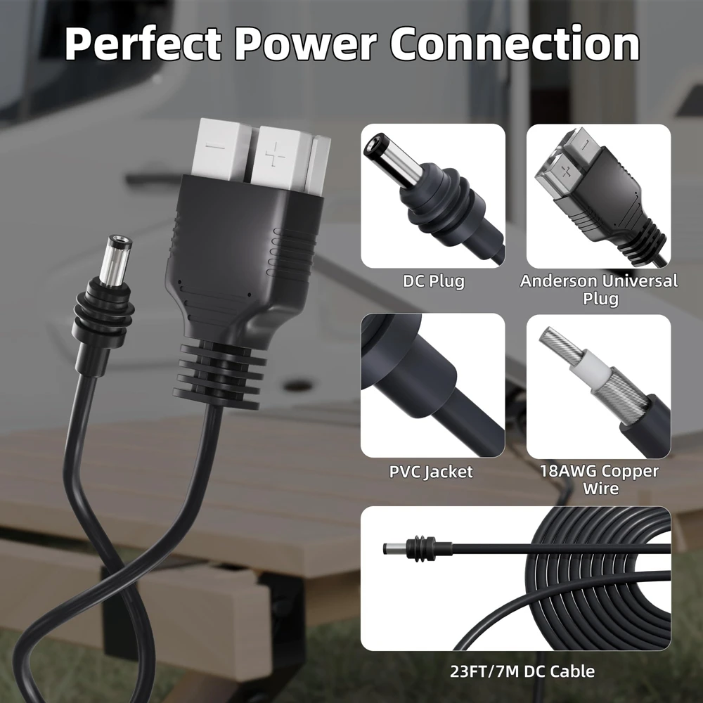 50A Anderson Connector 7M Power Cable Adapters for Starlink Mini Step Up Converter 12V to 30V 3.5A Cable Anderson Plug For Car