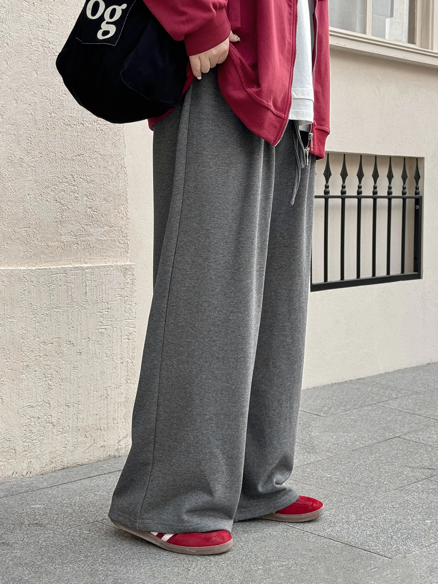 

High Waist Straight Leg Casual Pants Loose Comfortable Korean Sle plus Size Women's Spring Faion Slimming Trousers