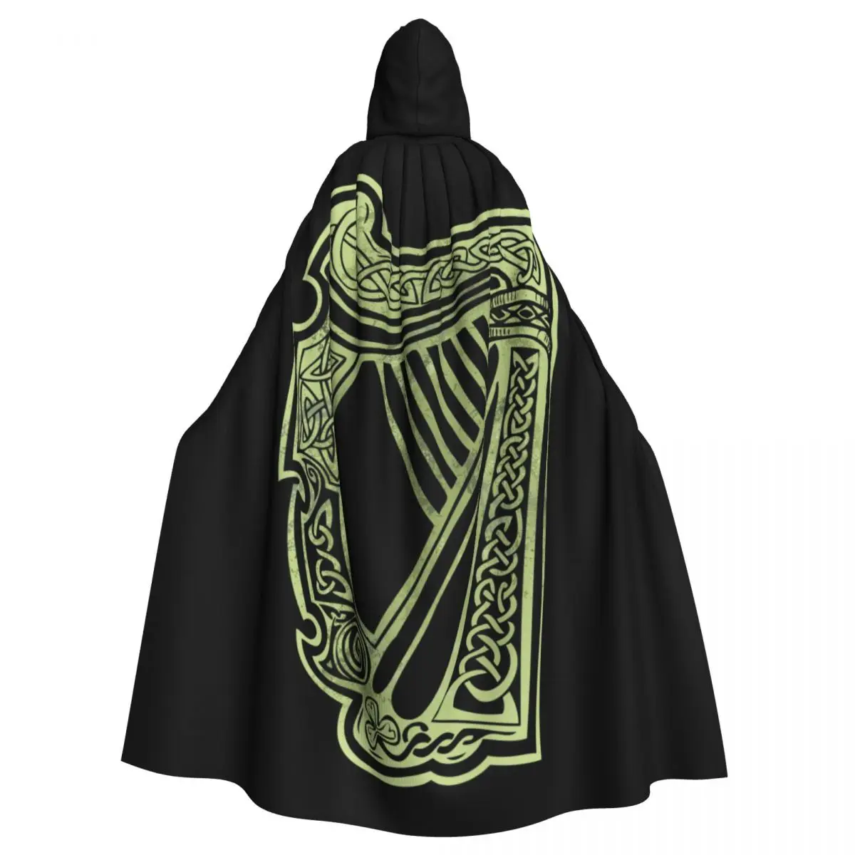 Celtic Harp Hooded Cloak Halloween Party Cosplay Woman Men Adult Long Witchcraft Robe Hood