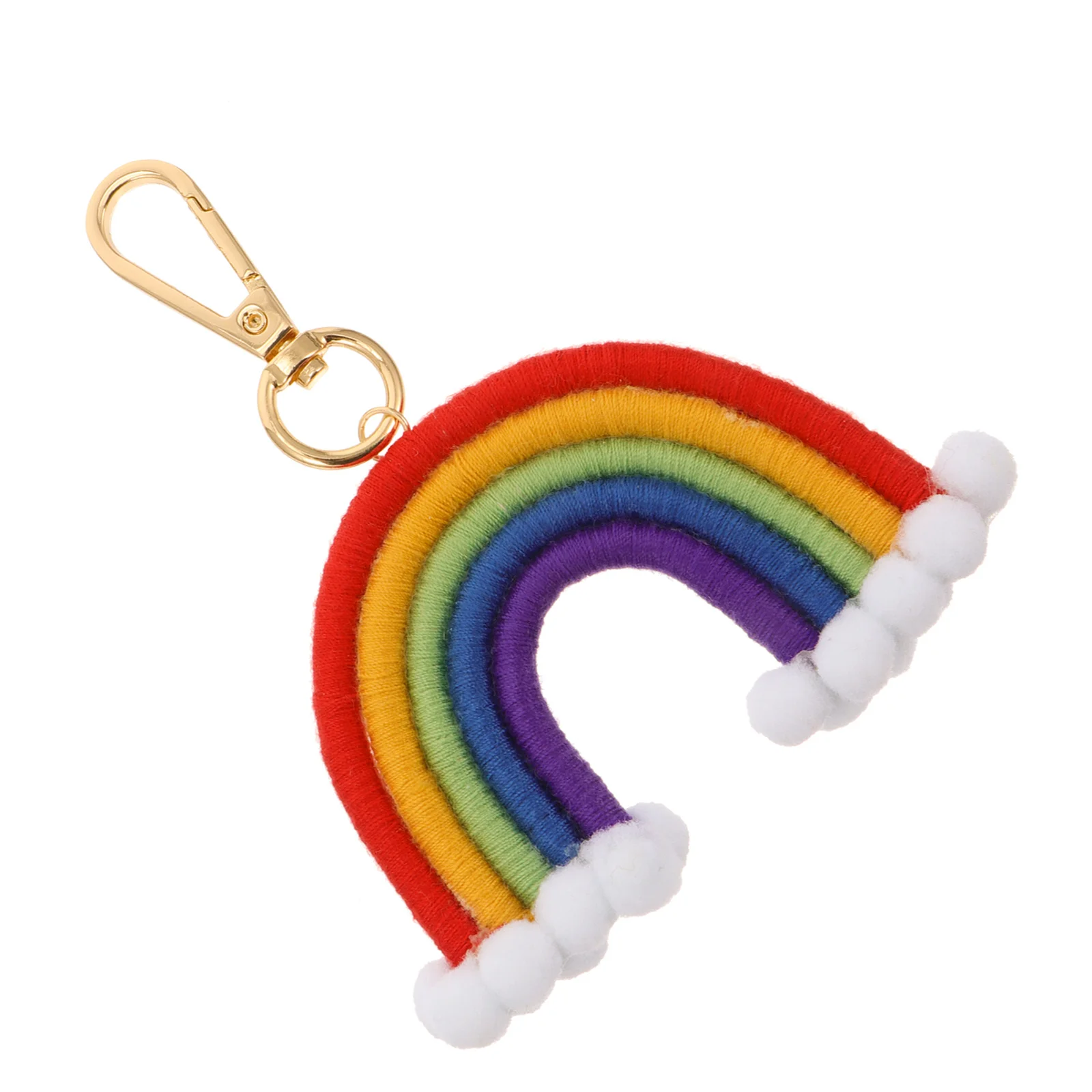 

Key Ring Pendant Rainbow Style Car Keychain Colorful Bag Hanging Ornament Unique Key Holder Hand-Knitted Jewelry Gift