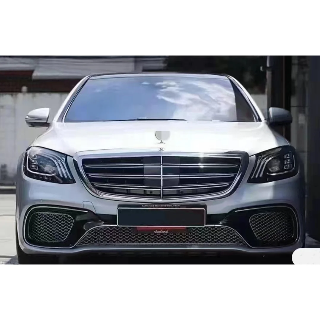 Car Bumper for S Class W222 2014- To S65 Include Front Rear Bumper with Grille Headlights Taillights Rear Diffuser