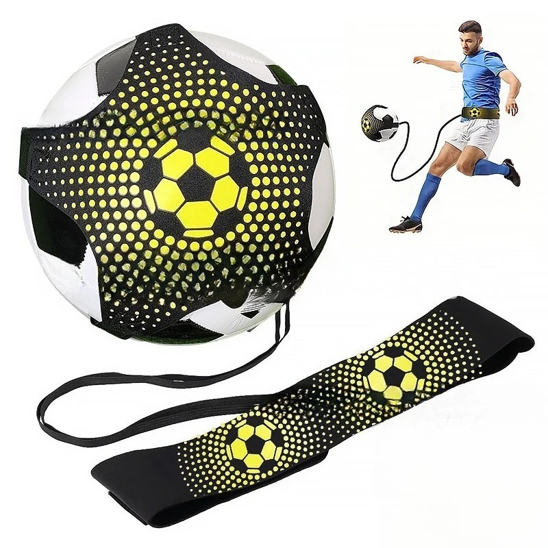 Football Training Belt Adjustable Belt with Ball Elastic Cord Swing Trainer Soccer Practice Ball Control Drills Skills Training