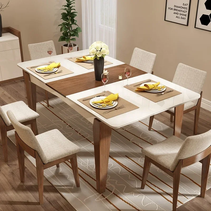 

-Wholesale Kitchen Furniture Dinner Table Set Extendable Wood Dining Tables Modern