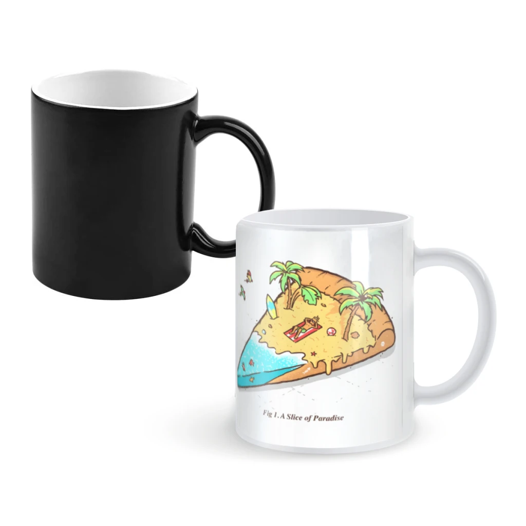 

A Slice of ParadiseCoffee Mugs And Mug Creative Color Change Tea Cup Ceramic Milk Cups Novelty Gifts