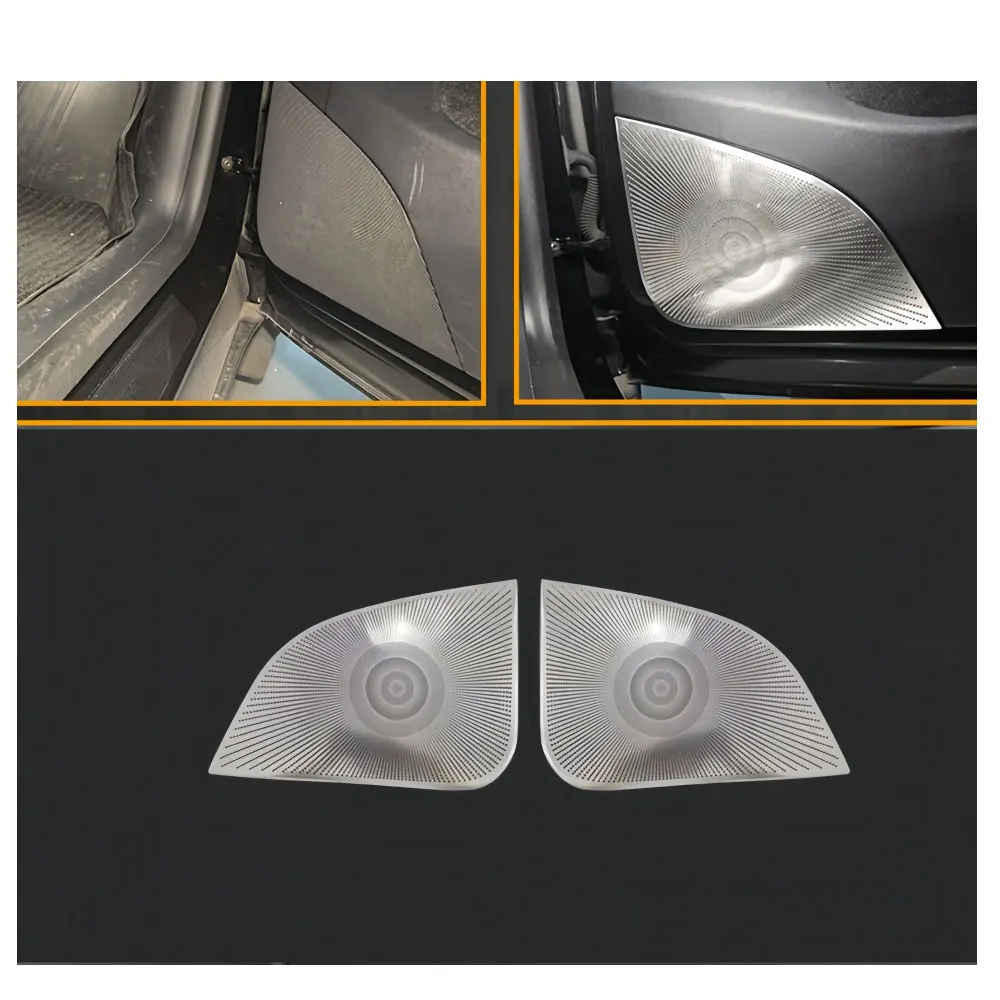 

Stainless Steel Speaker Cover for Tesla Model Y Juniper 2025-2026 Grill Mesh Car Audio Speakers Sticker Loudspeaker