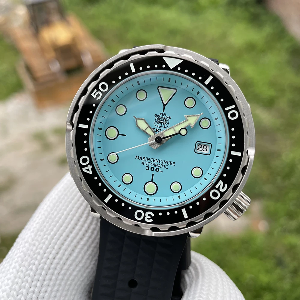 Steeldive SD1975 47.5mm Turquoise Dial Ceramic bezel 30ATM 300m Waterproof Stainless Steel NH35 Tuna Mens Dive Watch