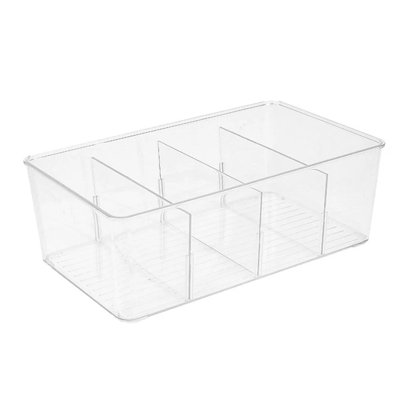 

Transparent Tea Bag Organizer Plastic Office Multi Compartment Storage Box With Lid