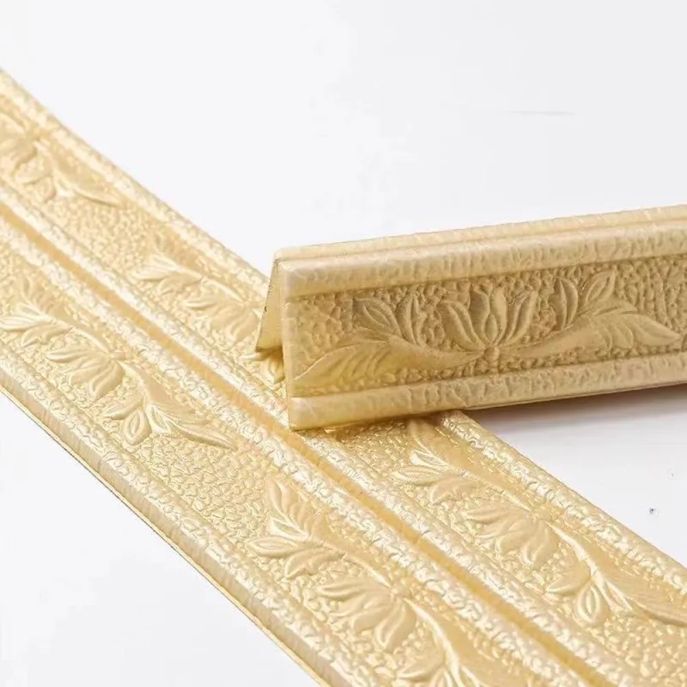 3D Foam Molding Trim SelfAdhesive Wall Stickers Decora Ceiling Corner Lines Stickers Background Wall Frames Waistline Sticker