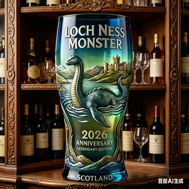 Vaso de Cerveza Conmemorativo del Monstruo de Loch Ness 2026, Edición Legendaria de Escocia, Vaso Azul de Una Pinta para Decoración de Bar y Hogar, Coleccionable