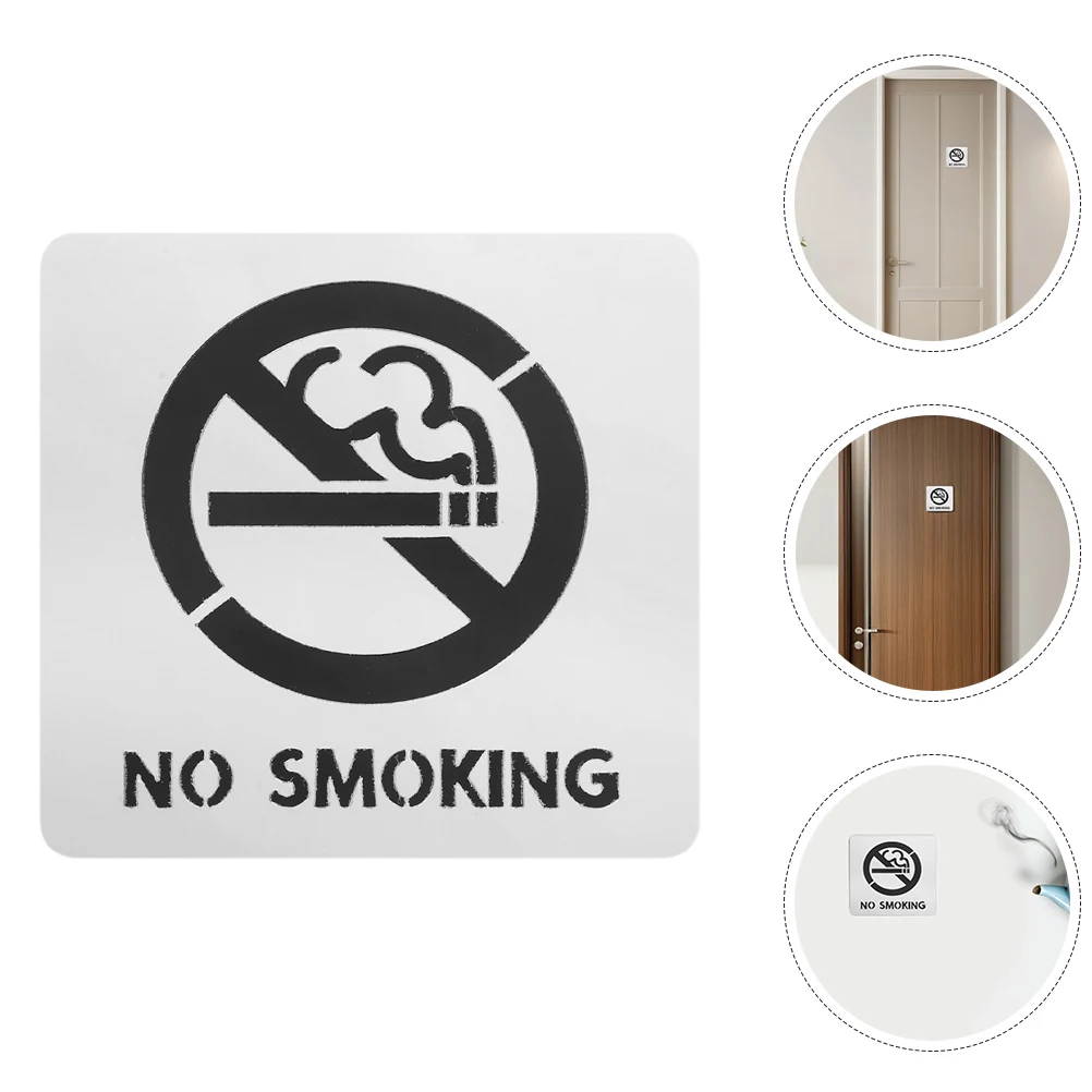 

2pcs No Smoking Sign Business Signage Waterproof Self-Adhesive Wall Sticker Easy Installation Office Restroom Hallway