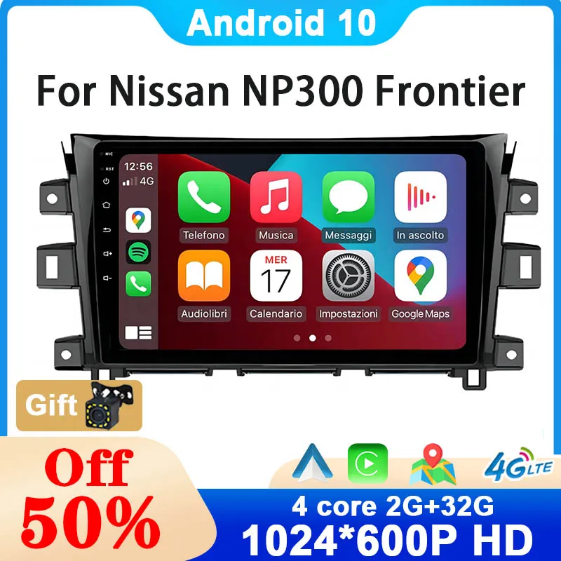 2024 Update Android 10 Car DVD Player For Nissan Navara Frontier NP300 2016 - 2022 Radio Multimedia Video Navigation GPS Auto