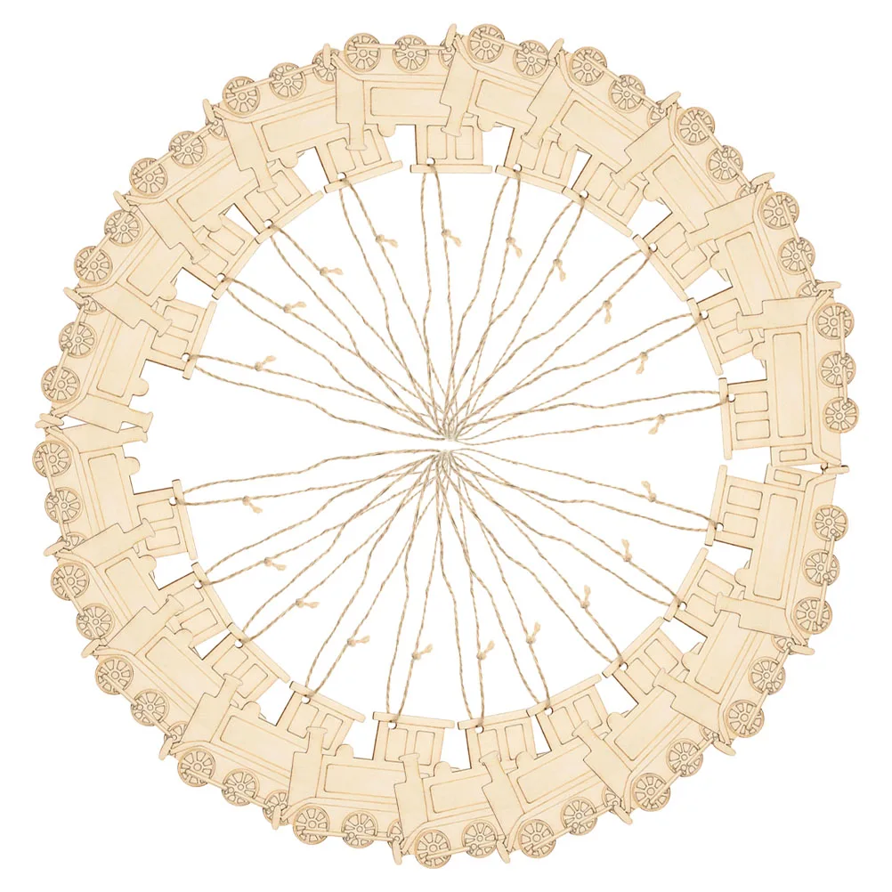 

20pcs Wooden Train Head Pendant Blank Cutouts Diy Wood Crafts Unfinished Slices Hanging Embellishments Woodworking Pieces Train