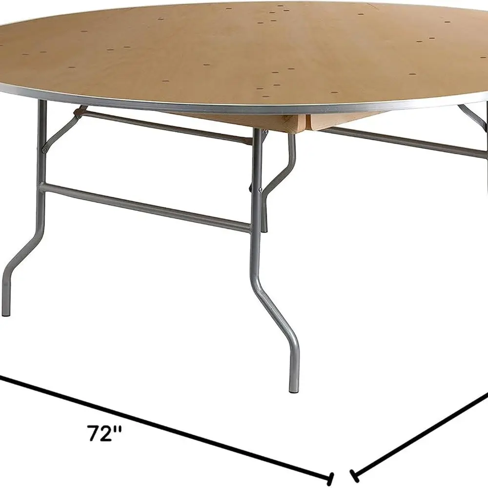 طاولة مأدبة متينة قابلة للطي بطول 6 أقدام مع حواف معدنية