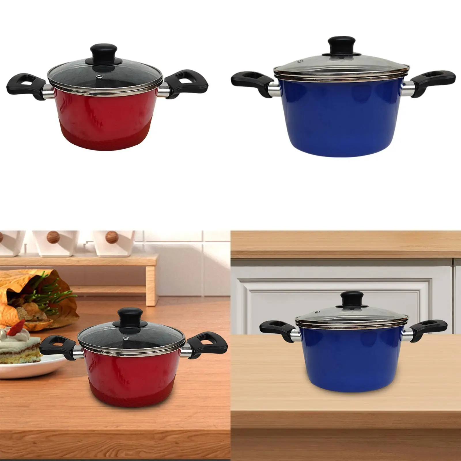 Enamel Soup Pot Multifunction Easy to Clean Colorfast Saucepan for Kitchen Restaurant Broth Chili Stew Housewarming Gift Travel