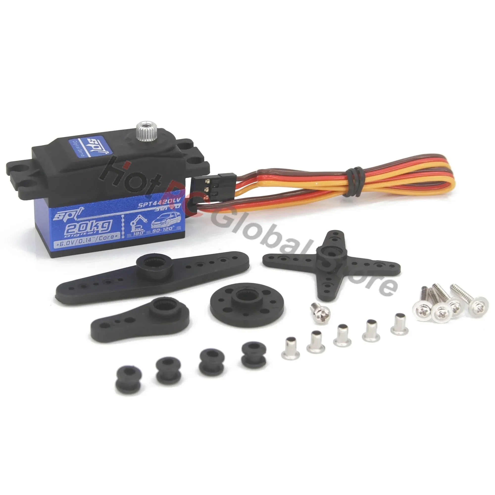 SPT 4420LV 20KG Hoog Koppel Metal Gear Korte Body Low Profile Servo voor 1/10 1/12 RC Auto Crawler Boot robot SCX10 TRX4 Model Speelgoed