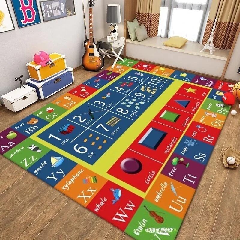 ABC Cartoon Alphabet Children Crawling Kids Playroom Early Education Area Rug,Carpet for Living Room Bedroom Sofa,Non-slip Mat