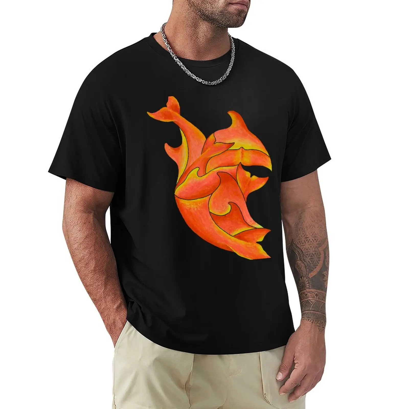 whales and dolphins - fins and flukes T-Shirt Casual All Match Short Sleeve T-Shirt