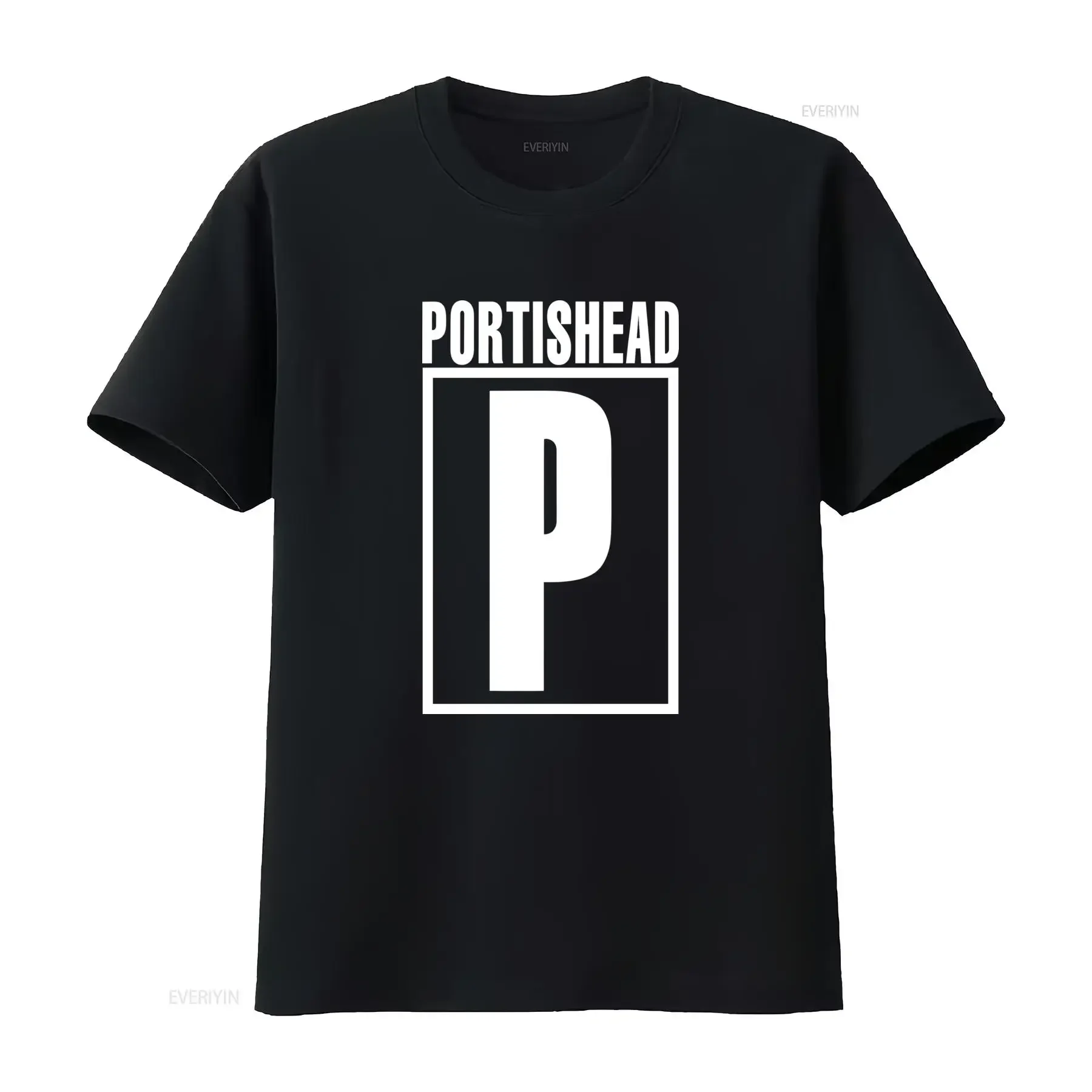 Minimalist Black White Portishead Music Band Print Casual Streetwear T Shirt vintage Washed Unisex Top For Everyday Wear