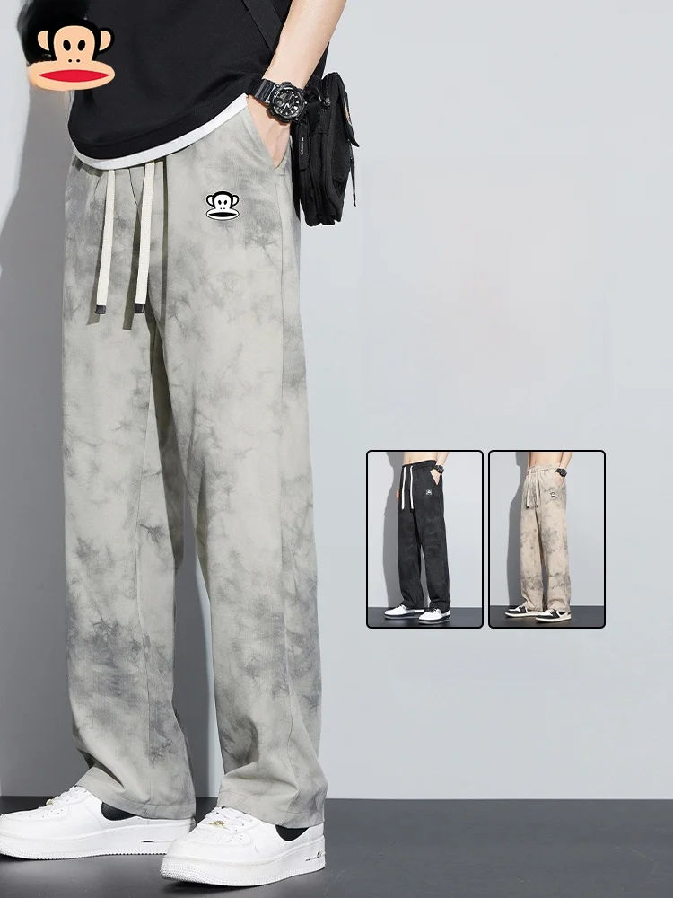 

PaulFrank Ice Silk Loose Straight Leg Casual Pants Men's Summer Thin Lightweight Comfortable Faion Urban Sle Breathable