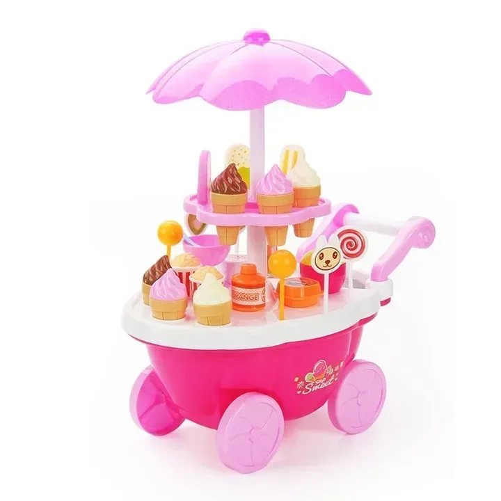 [Lustig] Spielhaus Spiel Küche Spielzeug elektronische Candy Ice Cream Lutscher Einzelhandel Kinderwagen Auto mit leichter Musik Spielzeug Baby Mädchen Geschenk