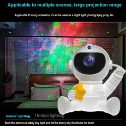 Astronaut Lamp Projector, Bedroom Galaxy Projector, Kids LED Nebula Night Light, Room Decoration, Party, Kids Gift