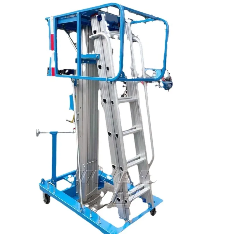 

Hand-cranked ladder lift 3.3 Manual aerial work platform Aluminum alloy climbing car GTWY-4.6