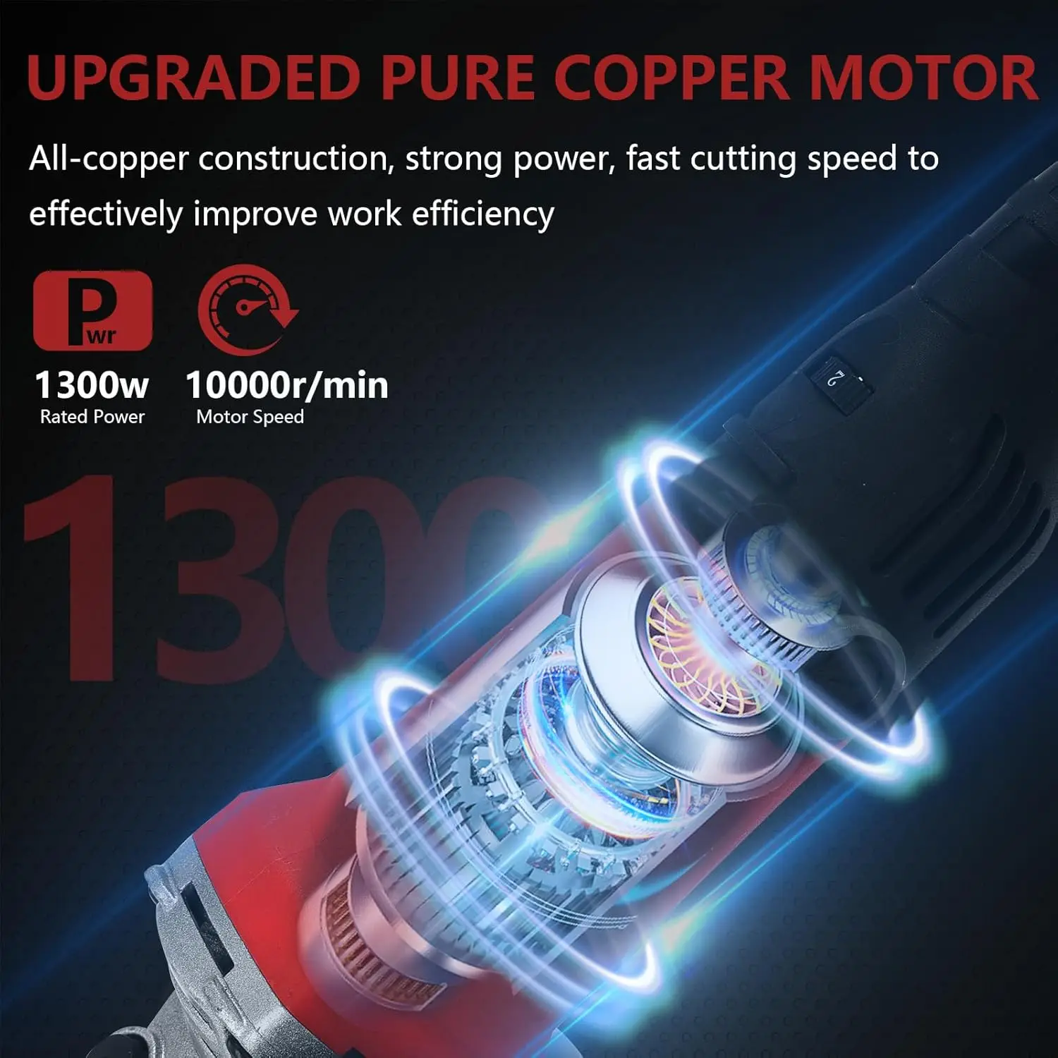 125 ミリメートルアングルグラインダーダイヤモンド電動切断グラインダー 220V 1300 ワット 6 速度電動 DIY 研削切断研磨電動工具