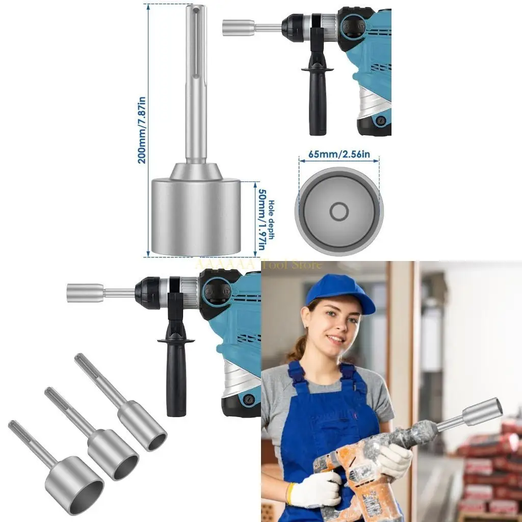 

A2BE Ground Rod Bits Socket Ground Rod Driver 30/45/65mm for Electric Piling Hammer