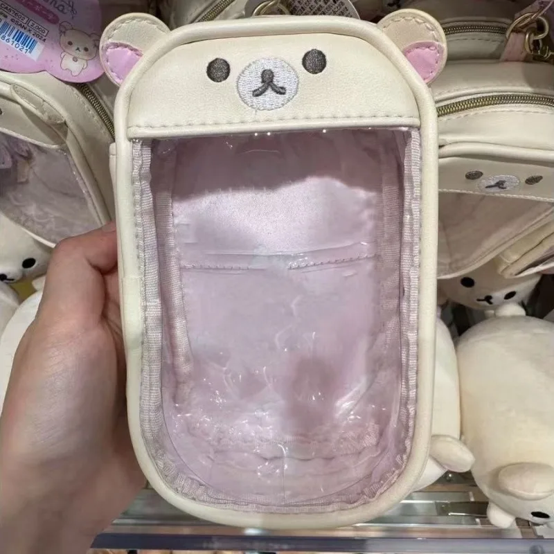جديد ريترو شفاف Rilakkuma أفخم دمية الألم حقيبة الهاتف المحمول حقيبة التخزين المحمولة حقيبة متعددة الوظائف قلادة الديكور