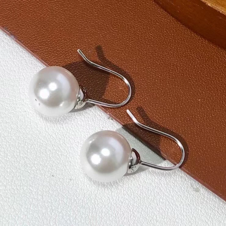 New Arrival 925 Sterling Silver Earrings Findings Settings Base Mounting Parts Accessory for 9-10mm Pearls 5 pairs/lot