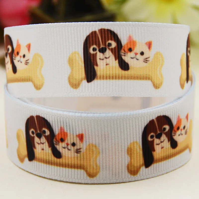 22mm 25mm 38mm 75mm Dog Cartoon printed Grosgrain Ribbon party decoration 10 Yards