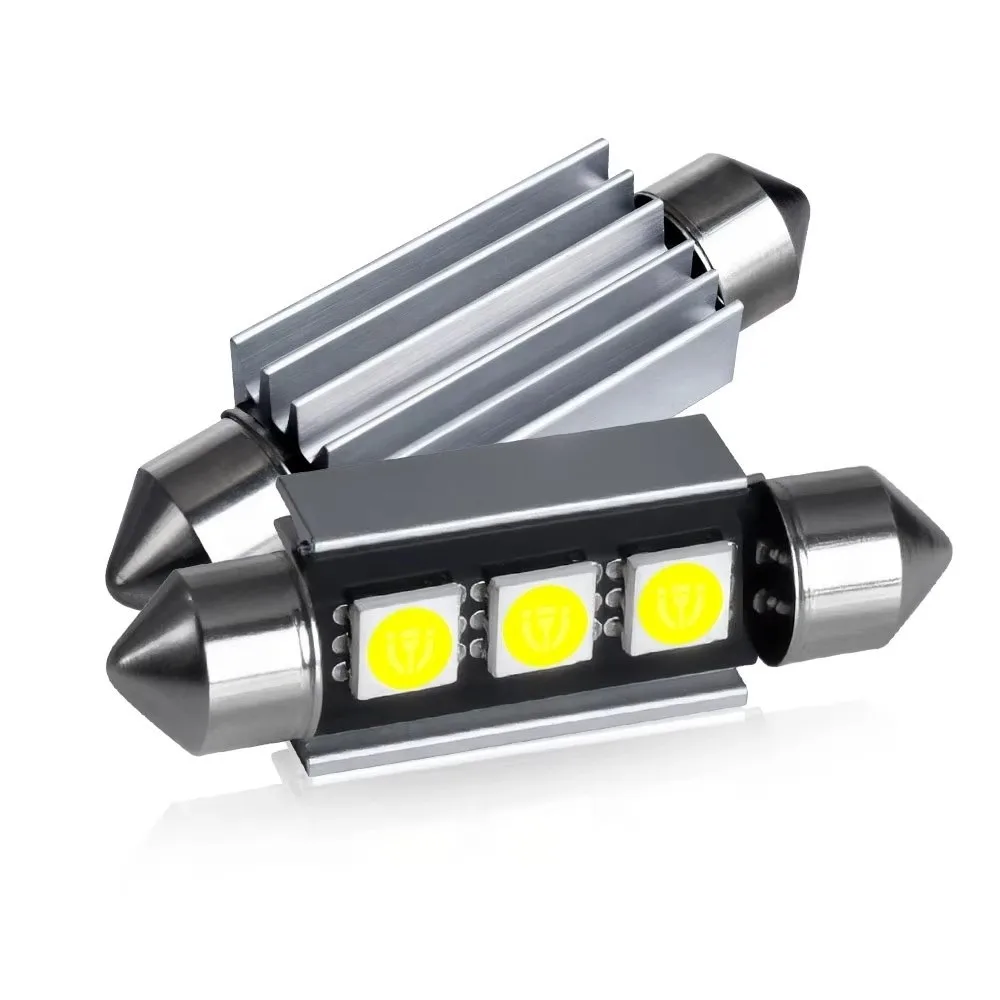 10 Pcs Energy Saving 31/36/39/41MM Car Dome Light 12V White Light Festoon LED Bulbs 300LM Reading Lighting Bulbs Car Interior