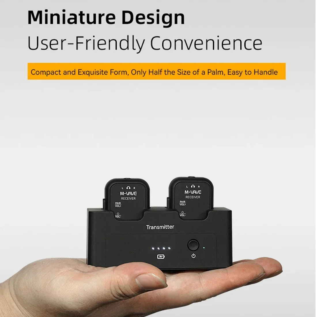  M-VAVE WP-12 Wireless System Transmitter Receiver 2.4GHz Low Latency Real-time Two-Way Listening Ear Return Guitar Accessory