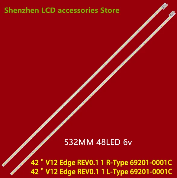

Лента подсветки ЖК-телевизора для 42 V12 Edge REV0.1 L/R-Type 6922L-0014A 6920L-0001C Светодиодная лента из алюминия 100% новая 532 мм 48 светодиодов 6 В