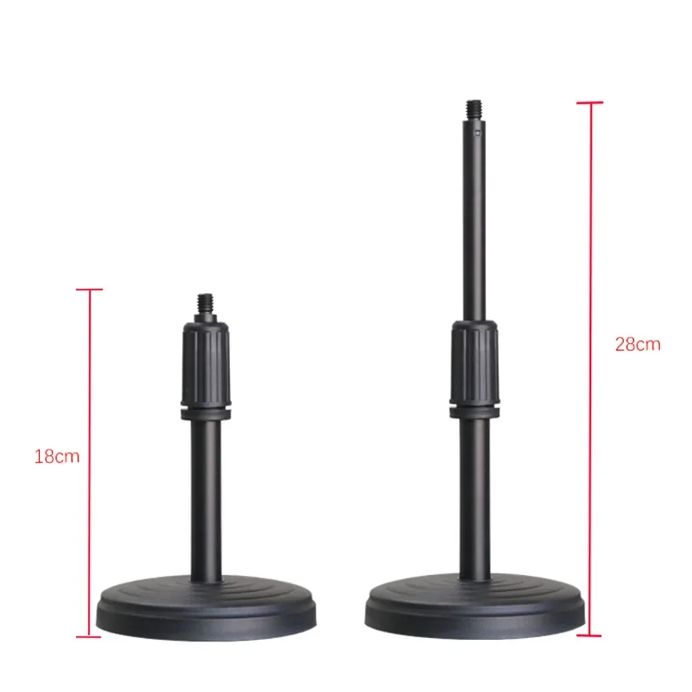 Adjustable Desktop Height Desktop Microphone Stand  Mic Bracket Round Base Durable Mini Table Microphone Stand