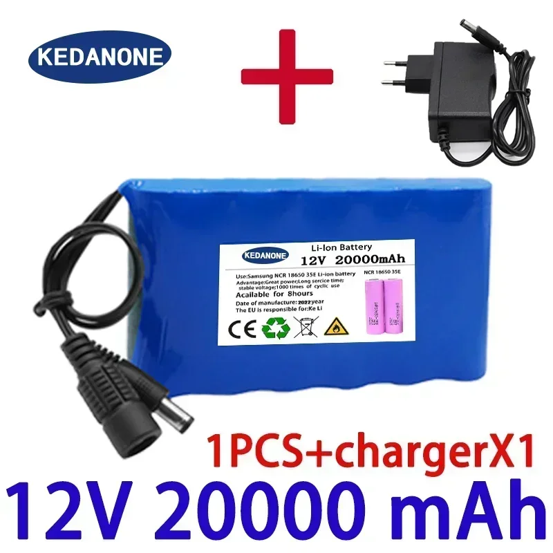 2025 brand new Original 12V 20000mah Battery Rechargeable Lithium Ion Battery Pack Capacity DC 12.6v 30Ah CCTV Cam Monito